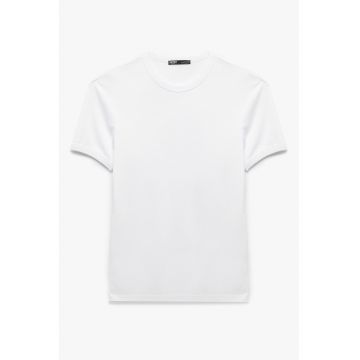 Tricou de bumbac slim fit - Alb optic