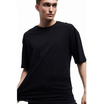 Tricou supradimensionat de bumbac - Negru