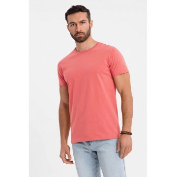 Tricou uni cu decolteu la baza gatului