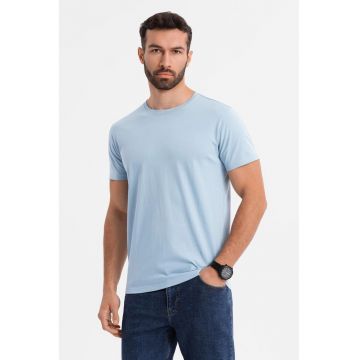 Tricou uni cu decolteu la baza gatului