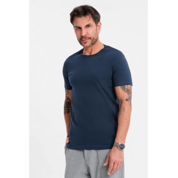 Tricou uni cu decolteu la baza gatului