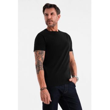 Tricou uni cu decolteu la baza gatului