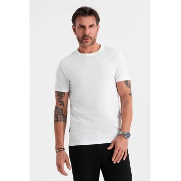 Tricou uni cu decolteu la baza gatului
