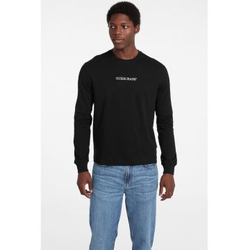Bluza de bumbac cu logo brodat