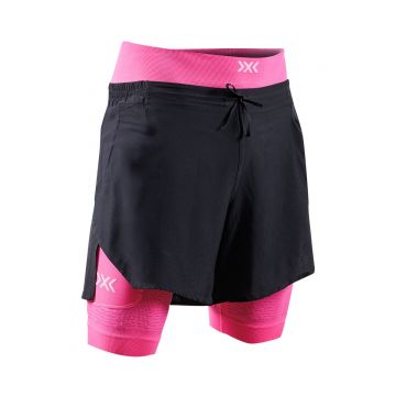 Pantaloni Scurti Barbati X-bionic Effektor 2in1 X Black-neo Pink
