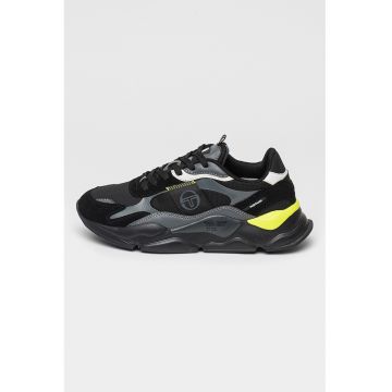 Pantofi sport wedge cu plasa si insertii din piele intoarsa Motion