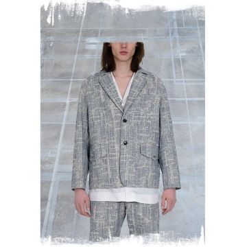 Sacou casual cu cusaturi texturate