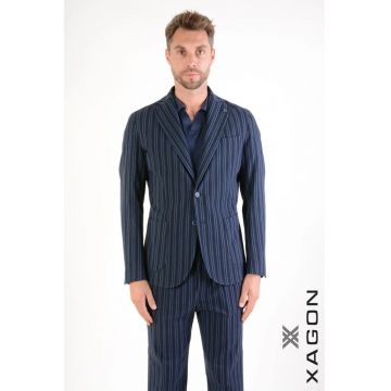 Sacou regular fit - cu imprimeu in dungi