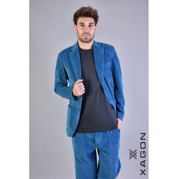Sacou regular fit cu inchidere la un singur rand de nasturi
