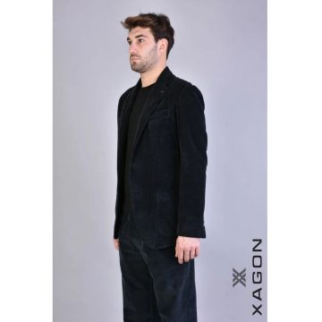 Sacou regular fit cu inchidere la un singur rand de nasturi