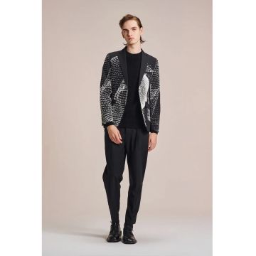Sacou regular fit cu insertii