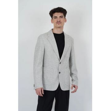 Sacou regular fit - texturat cu inchidere la un singur rand de nasturi