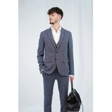 Sacou semidublat din tricot - cu imprimeu vertical