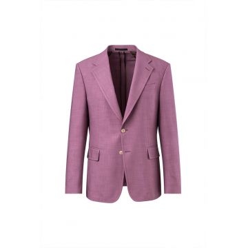 Sacou slim-fit cu inchidere la un singur rand de nasturi