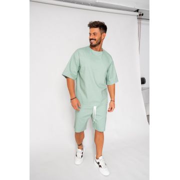 Set Lino 100% In Tricou si pantalon scurt Olive 17978