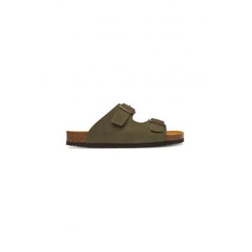 Slapi barbati  600136-07 - Piele naturala - Verde