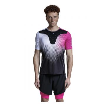 Tricou Barbati X-bionic Corefusion Run Dot Fade-white-neo Pink