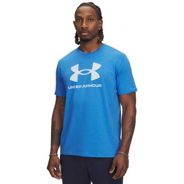 Tricou din amestec de bumbac cu imprimeu logo pentru fitness