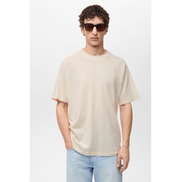 Tricou relaxed fit din in si bumbac