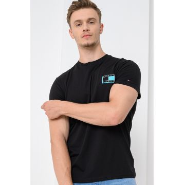 Tricou slim fit de bumbac cu logo
