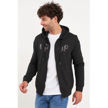- Hanorac barbat cu fermoar si gluga (Marime: M - Culoare: BLACK)