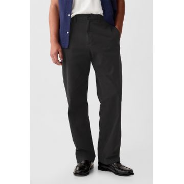 Pantaloni relaxed fit cu talie medie