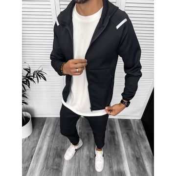 Trening barbati slim fit Pantaloni + Hanorac negru 13348 95-4