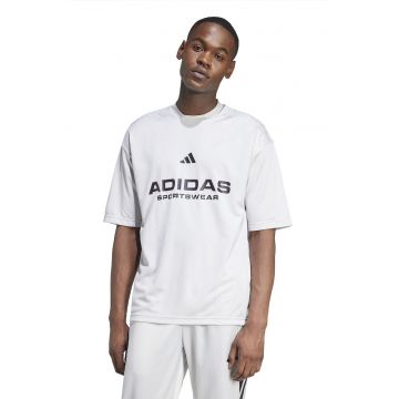 Tricou cu decolteu la baza gatului si imprimeu logo