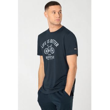 Tricou din lana pentru barbati SN - Better bike albastru - marimea