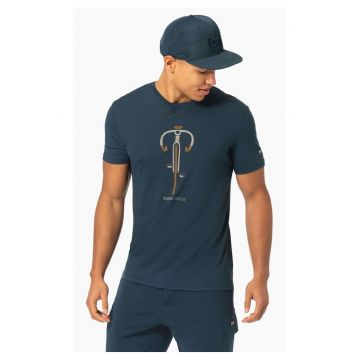 Tricou din lana pentru barbati SN – Vintage bike albastru - marimea