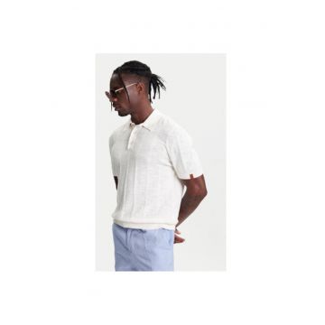 Tricou Polo barbati  115GK301G - Bumbac/In - Bej