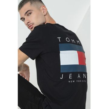 Tricou regular fit cu imprimeu logo cauciucat