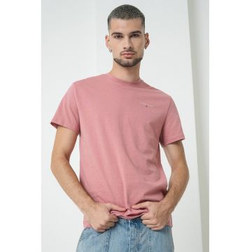 Tricou slim fit cu logo discret