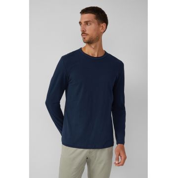 Bluza de bumbac cu decolteu la baza gatului