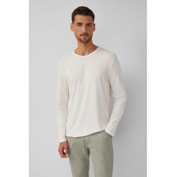 Bluza de bumbac cu decolteu la baza gatului