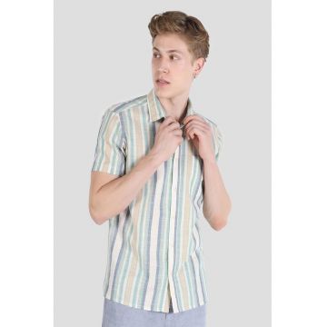 Camasa din bumbac cu model in dungi