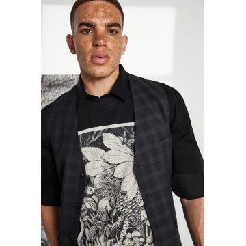 Medicine tricou din bumbac culoarea negru, cu imprimeu