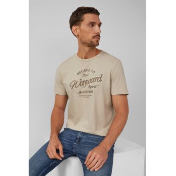 Tricou cu logo si decolteu la baza gatului