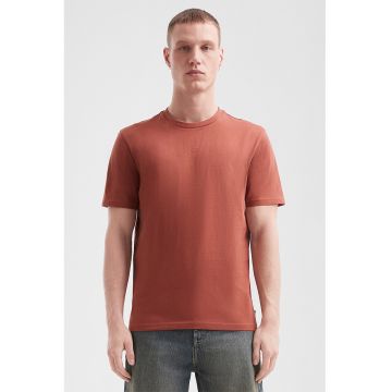 Tricou de bumbac cu decolteu la baza gatului