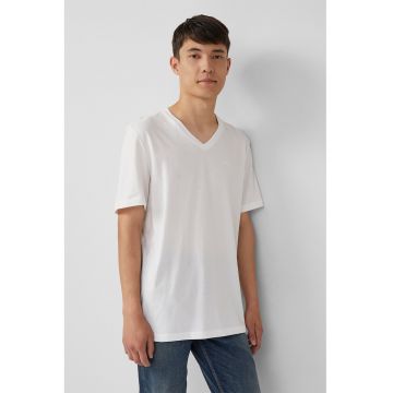 Tricou din bumbac cu decolteu in V