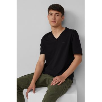 Tricou din bumbac cu decolteu in V