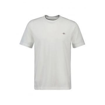 Tricou din bumbac cu decolteu la baza gatului