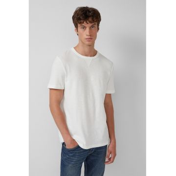 Tricou din bumbac cu decolteu la baza gatului