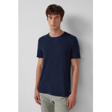 Tricou din bumbac cu decolteu la baza gatului