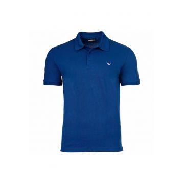 Tricou polo din amestec de bumbac cu logo discret
