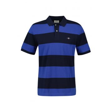Tricou polo din bumbac cu model in dungi
