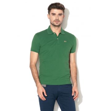 Tricou polo slim fit din material pique