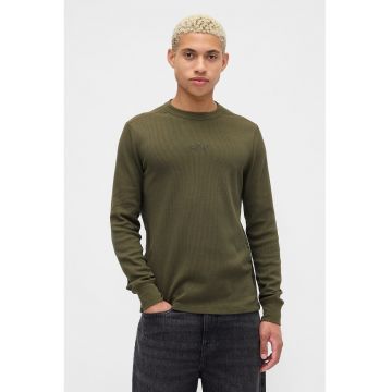 Bluza cu decolteu la baza gatului si broderie logo