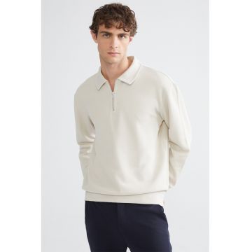 Bluza polo de trening cu fermoar scurt