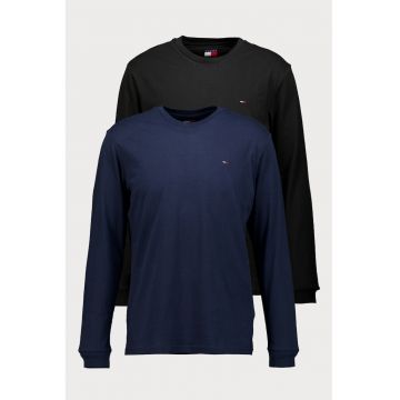 Bluza din bumbac cu decolteu la baza gatului